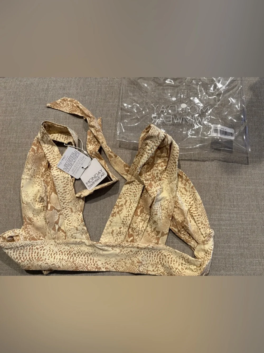Monday Swimwear snake print bikini Aruba top and Byron bottom - Picture 3 of 4